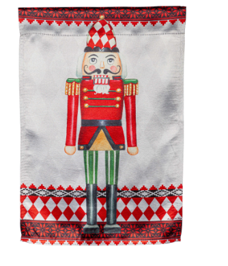 Christmas Nutcracker Lustre Garden Flag