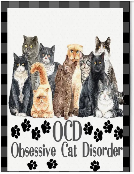 OCD Cats Garden Flag