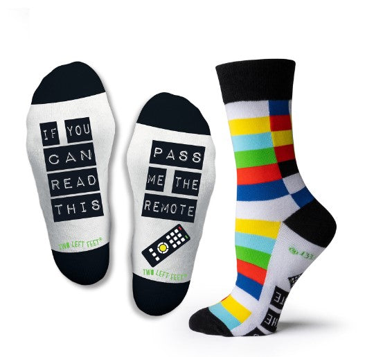 TWO LEFT FEET Pass Me the Remote Socks