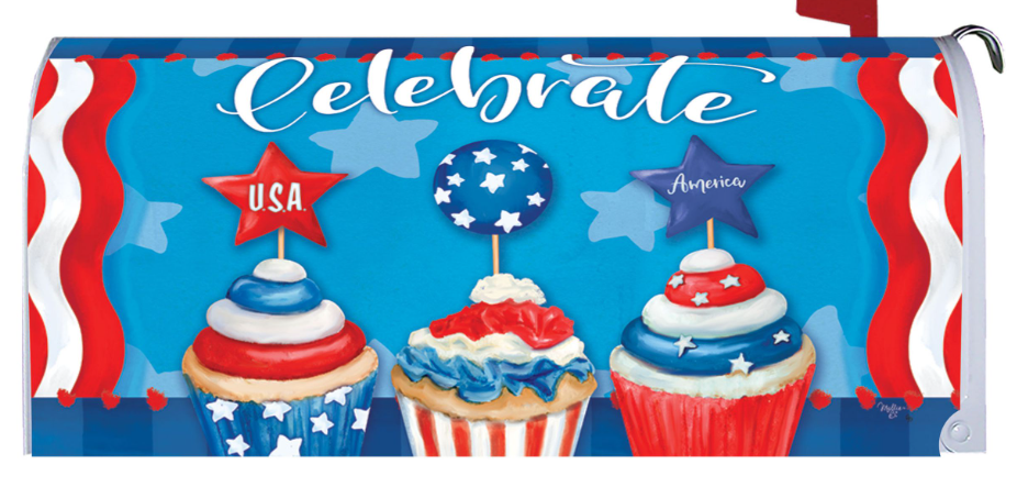 PATRIOTIC CUPCAKES Mailbox Cover