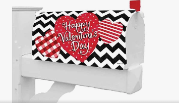 Patterned Hearts-Mailbox Cover