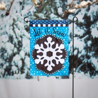 Patterned Snowflake Applique Flag