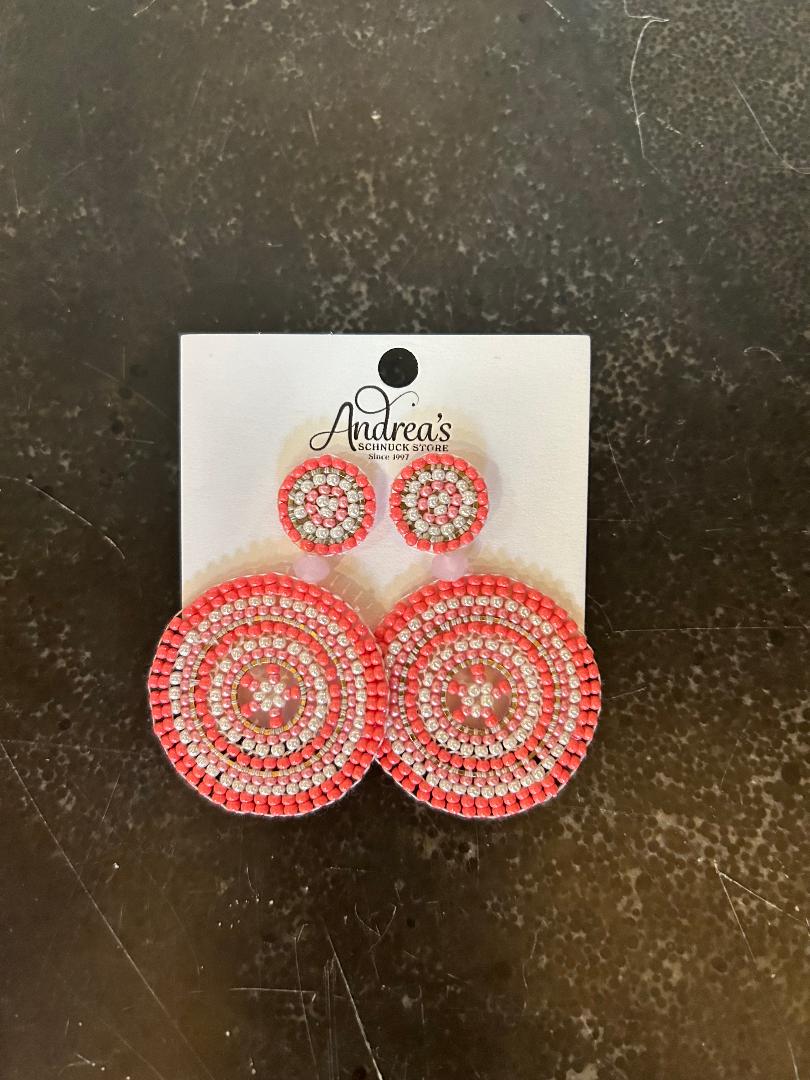 Circular Beaded Earrings