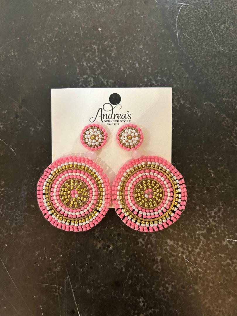 Circular Beaded Earrings