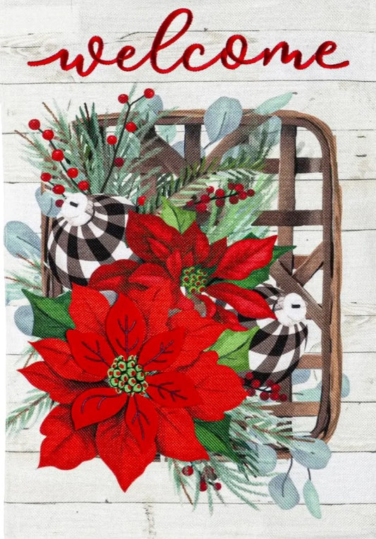 Poinsettia Tobacco Basket Flag