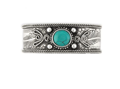 Pueblo Visions Silver Tone & Turquoise Look Bracelet