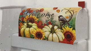 Pumpkins & Chickadees Mailbox Cover