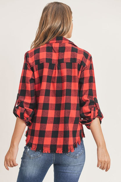 Just Checkin Red and Black  Flannel