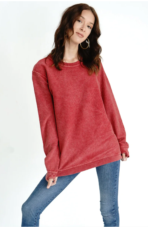 Comfy Cord Crew Neck Pull Over