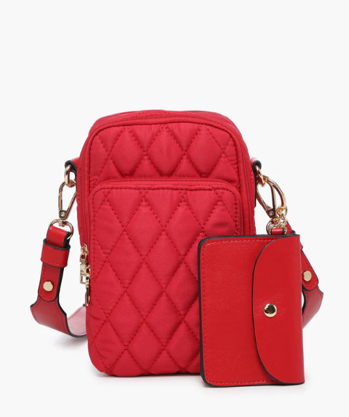 Parker Quilted Crossbody Purse Red