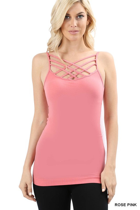 SEAMLESS TRIPLE CRISS-CROSS FRONT CAMI