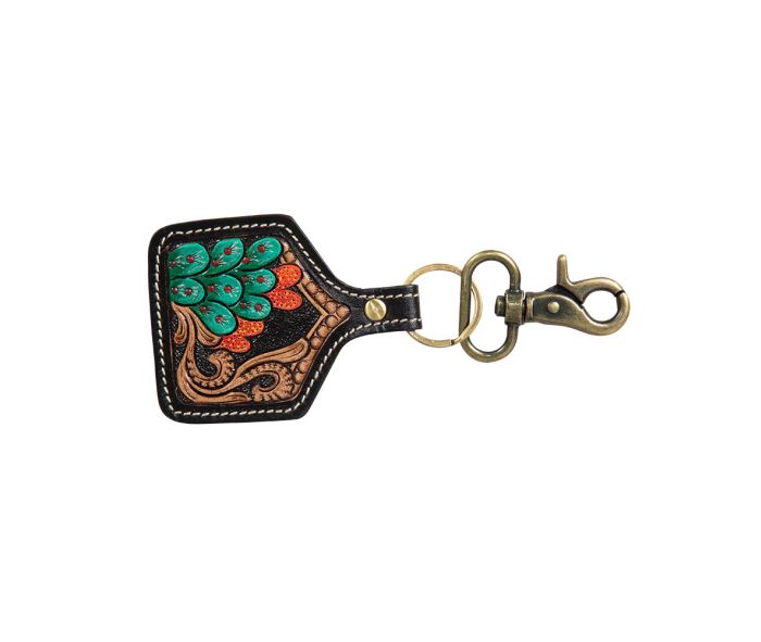 Prairie Grasslands Hand-Tooled Key Fob S-7540