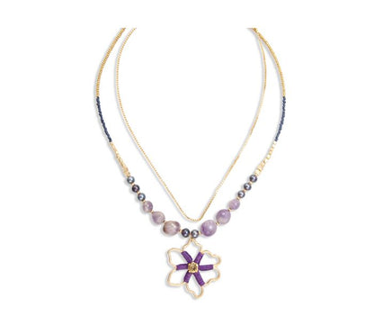 Amethyst Blooming Pendant Necklace