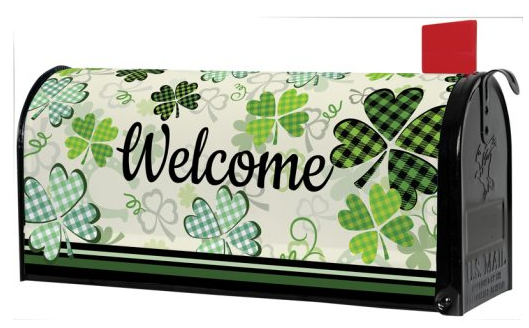 "Shamrock Welcome" Mailbox Cover