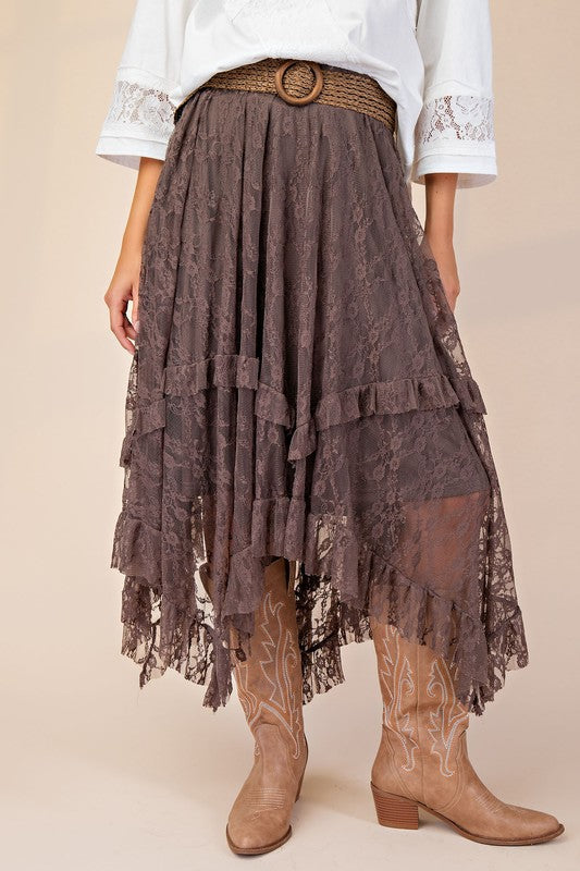 Alana Allover Lace Sharkbite Skirt