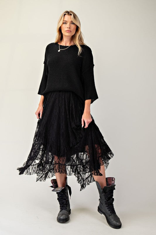 Alana Allover Lace Sharkbite Skirt