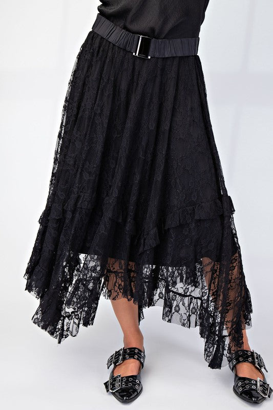 Alana Allover Lace Sharkbite Skirt