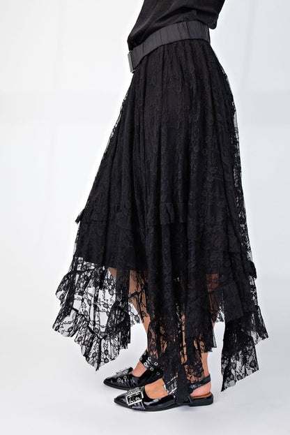 Alana Allover Lace Sharkbite Skirt