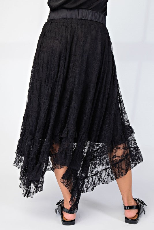 Alana Allover Lace Sharkbite Skirt