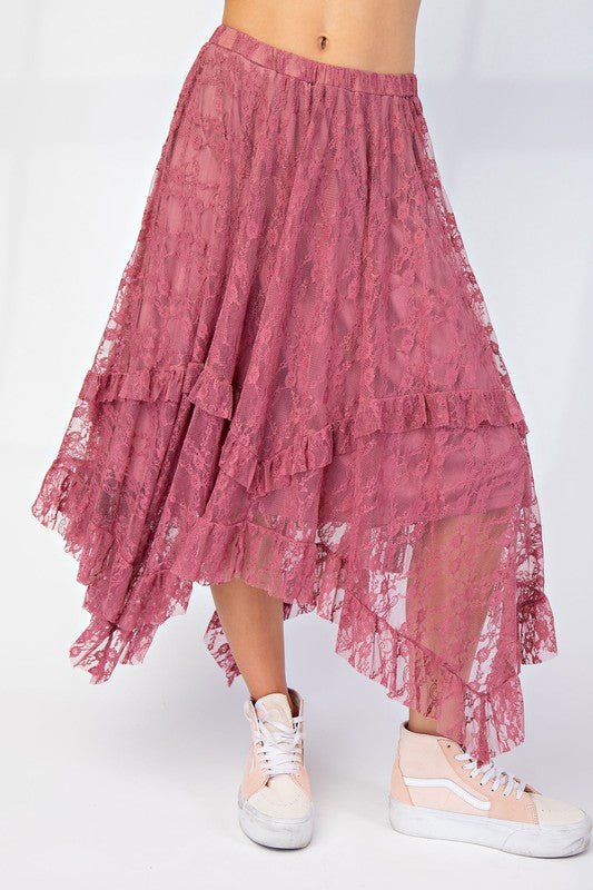 Alana Allover Lace Sharkbite Skirt