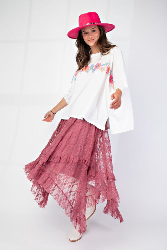 Alana Allover Lace Sharkbite Skirt