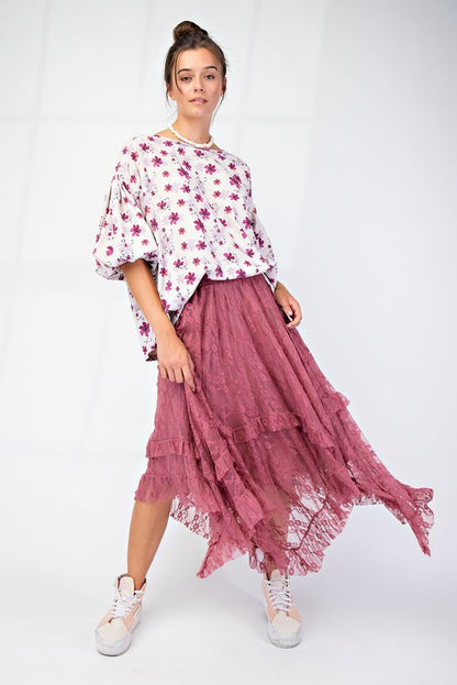 Alana Allover Lace Sharkbite Skirt