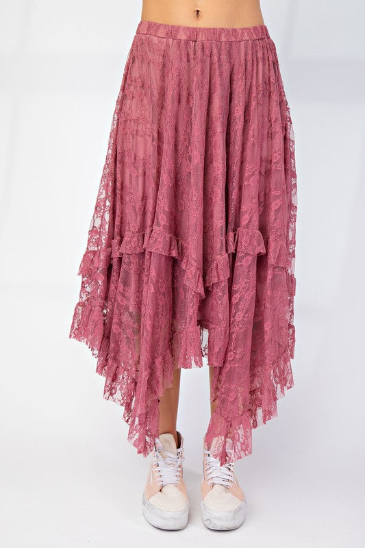 Alana Allover Lace Sharkbite Skirt