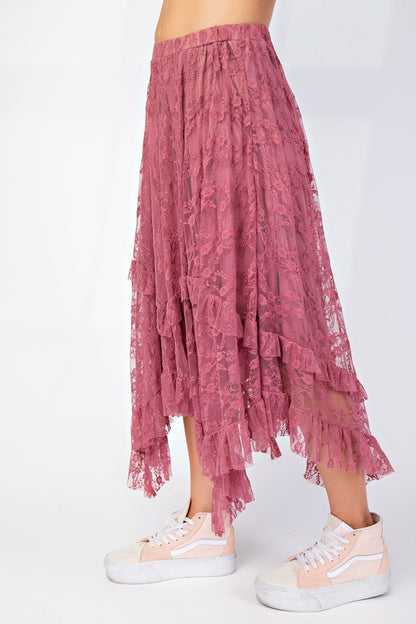 Alana Allover Lace Sharkbite Skirt