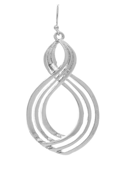 Silver Infinity Wire Twist Earring