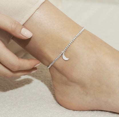 ANKLET | SILVER MOON | Silver | 9 1/16" stretch