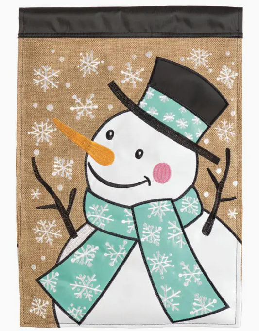 Snowman Welcome Garden Flag