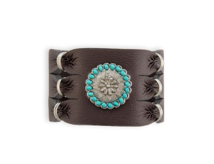 Southwest Bold Leather Cuff Bracelet