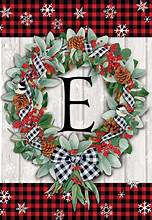 Wreath Monogram Garden Flag