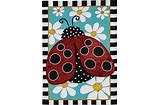 Ladybug with Daisies Flag