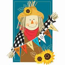 Fall Scarecrow Welcome Standard Flag