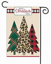 Mixed Print Christmas Trees Garden Applique Flag