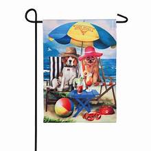 Beach Dogs Garden Suede Flag