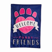 Welcome Furry Friends Garden Applique Flag