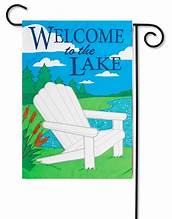 Welcome to the Lake Garden Applique Flag