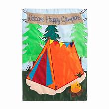 Welcome Campers Garden Applique Flag