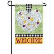 Daisy Heart Garden Flag