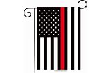 Thin Red Line Garden Applique Flag