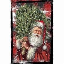 Santa Chimney Tree Garden Flag