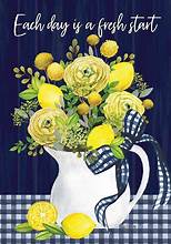 Lemons on Blue Garden Flag