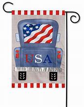 Patriotic Truck Garden Flag