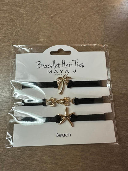 Bracelet Hair Ties - Black Elastic Cord