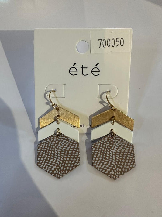 Hexagonal Printed Earrings