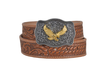 Vines Hand-Tooled Leather Belt