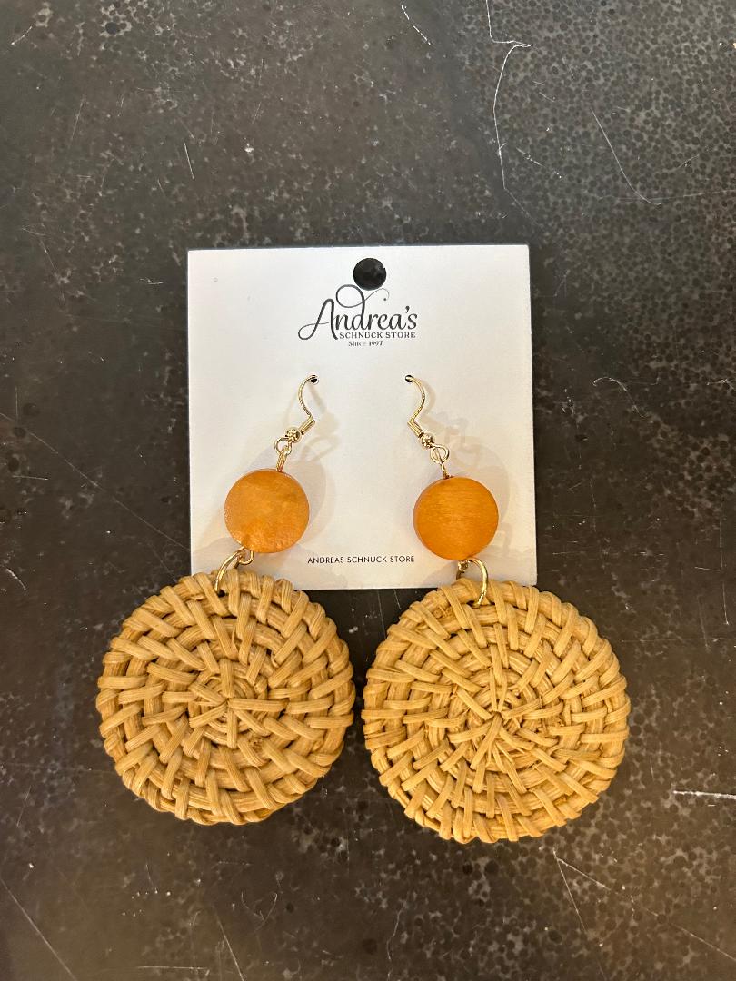 Basket Woven Circular Earrings