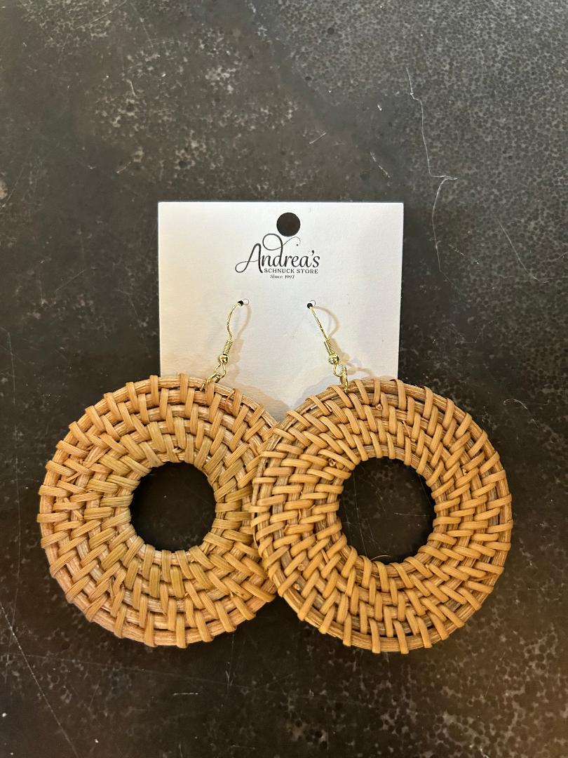 Basket Woven Circular Earrings